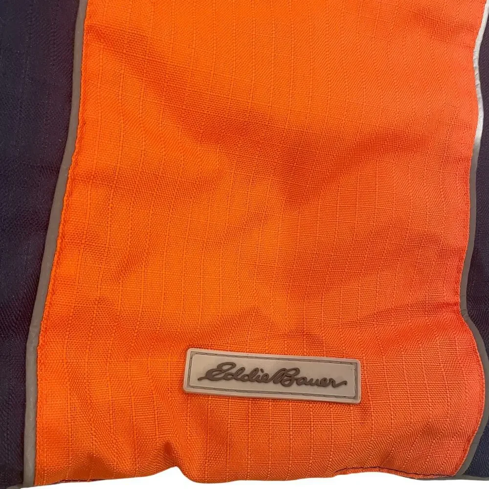 Eddie Bauer Orcas Dog Jacket Large Reversible Windbreaker Orange Fleece Vest